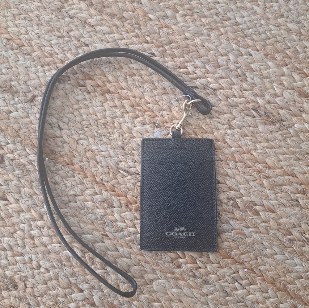 Coach Charcoal Lanyard ID Holder